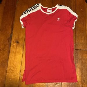 Adidas Originals Tee Dress in Energy Pink